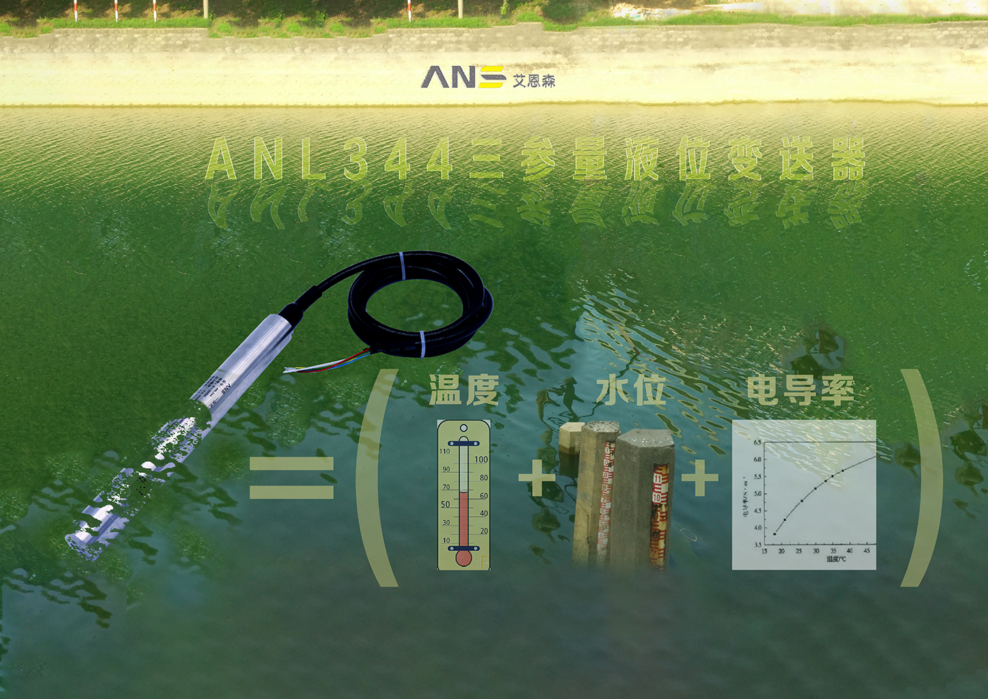 ANL344三参量液位变送器实现 水温、水位、电导率一体化采集