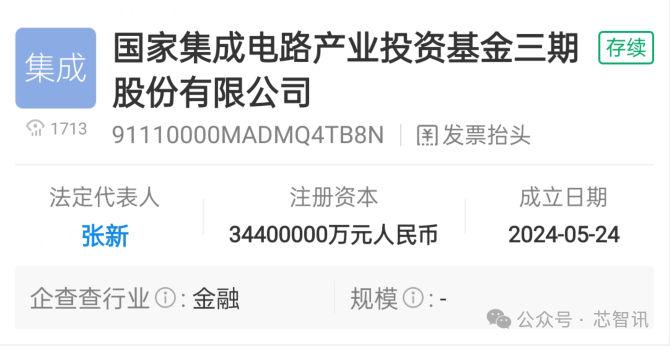 3440亿！大基金三期正式成立